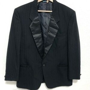 VINTAGE 80s MIAMI VICE BLACK STRIPED AFTER SIX JACKET 40 S